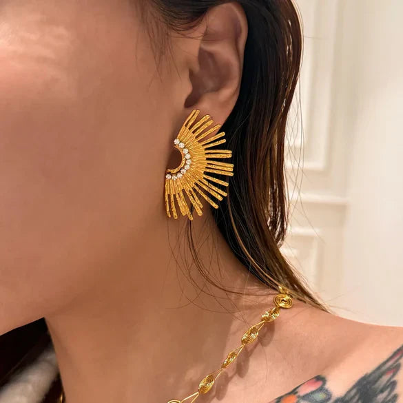 Waterproof - gold plated earrings.
