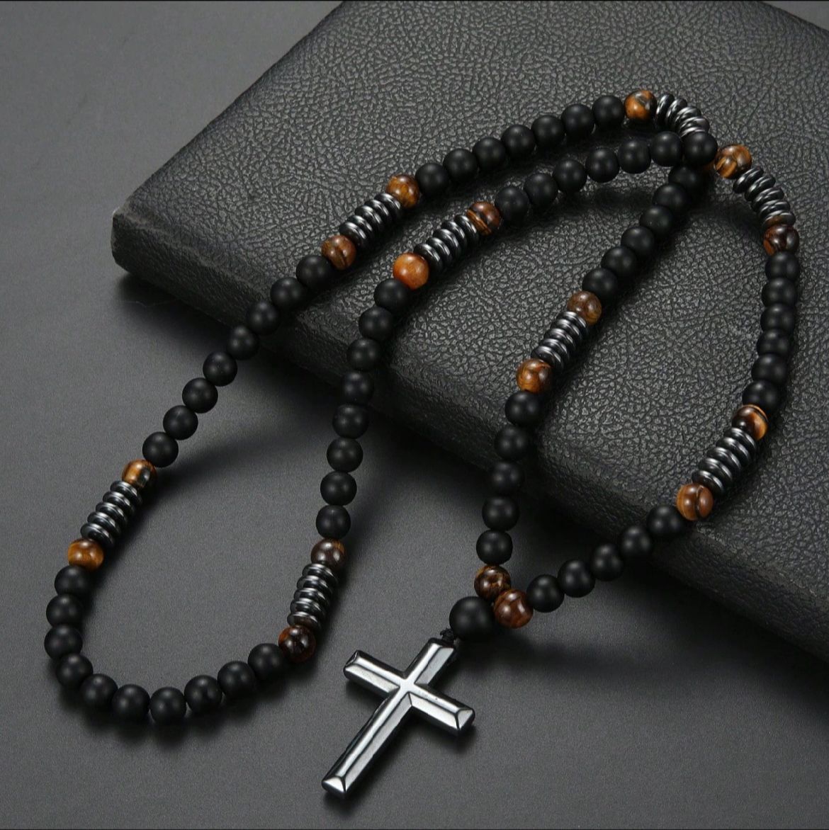 Beaded cross necklace