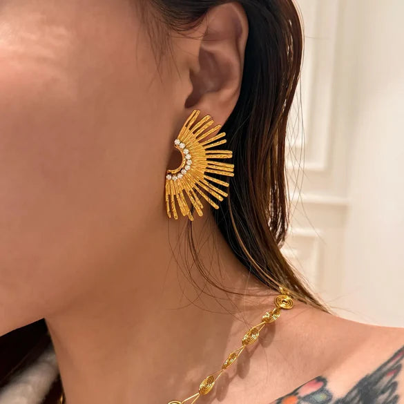 Retro earrings in gold