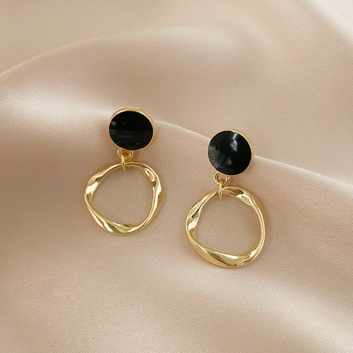Black and gold earrings