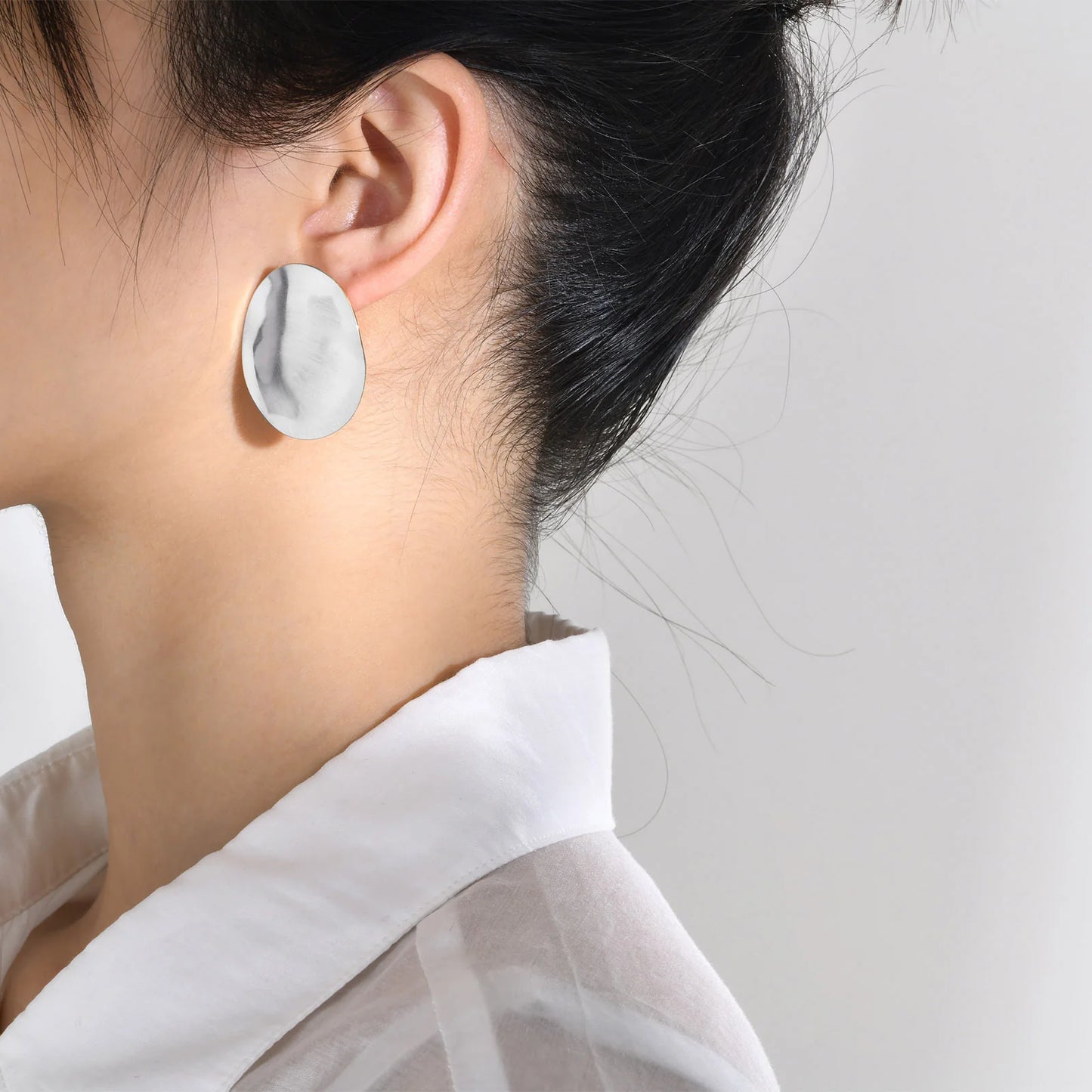 Oval Gold Plating Earring available in Gold and Silver