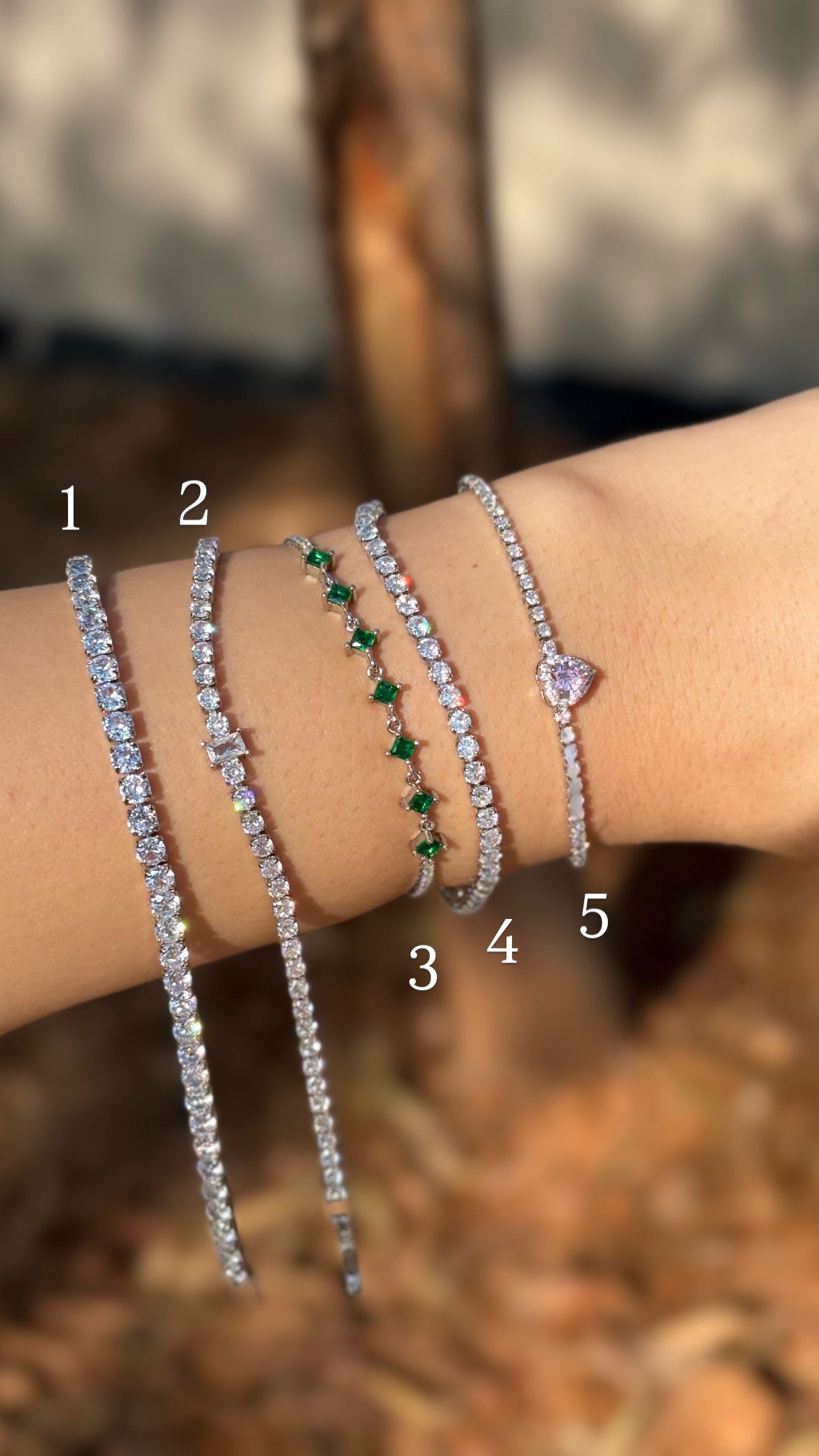 Silver tennis bracelets