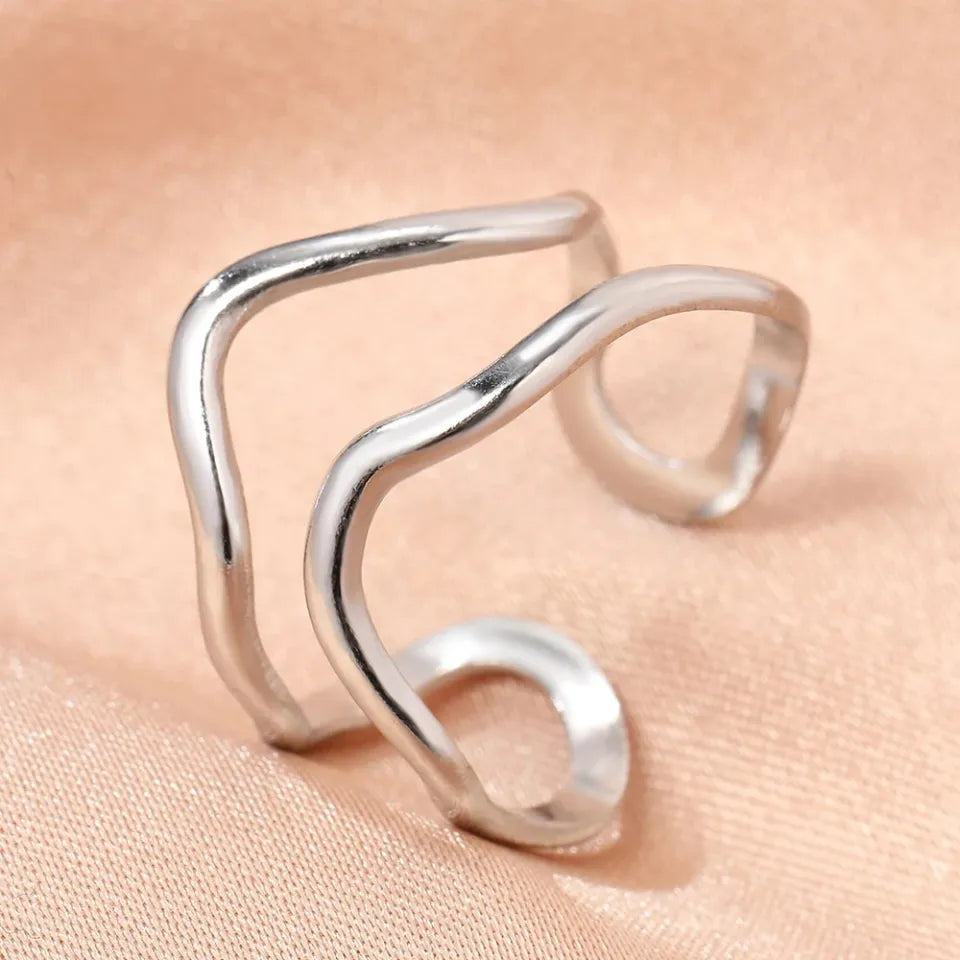 Adjustable silver ring